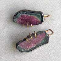 Bicolor Blue-Pink Tourmaline Earrings